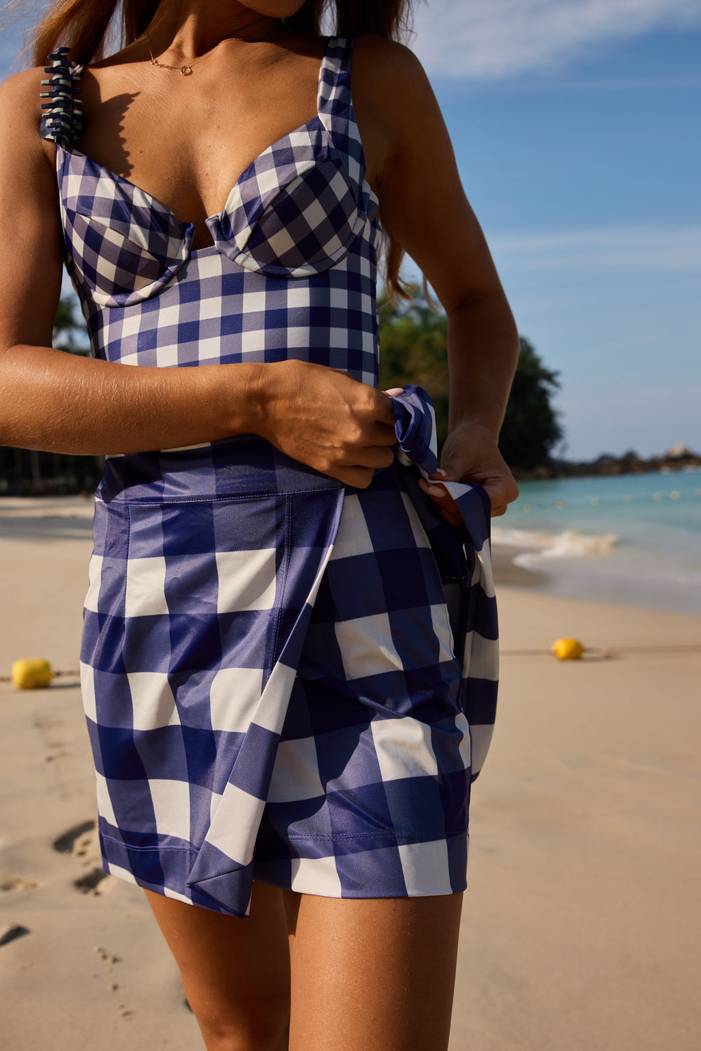 Navy Gingham Tula Swimsuit