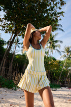 Yellow Stripe Low Rise Shorts