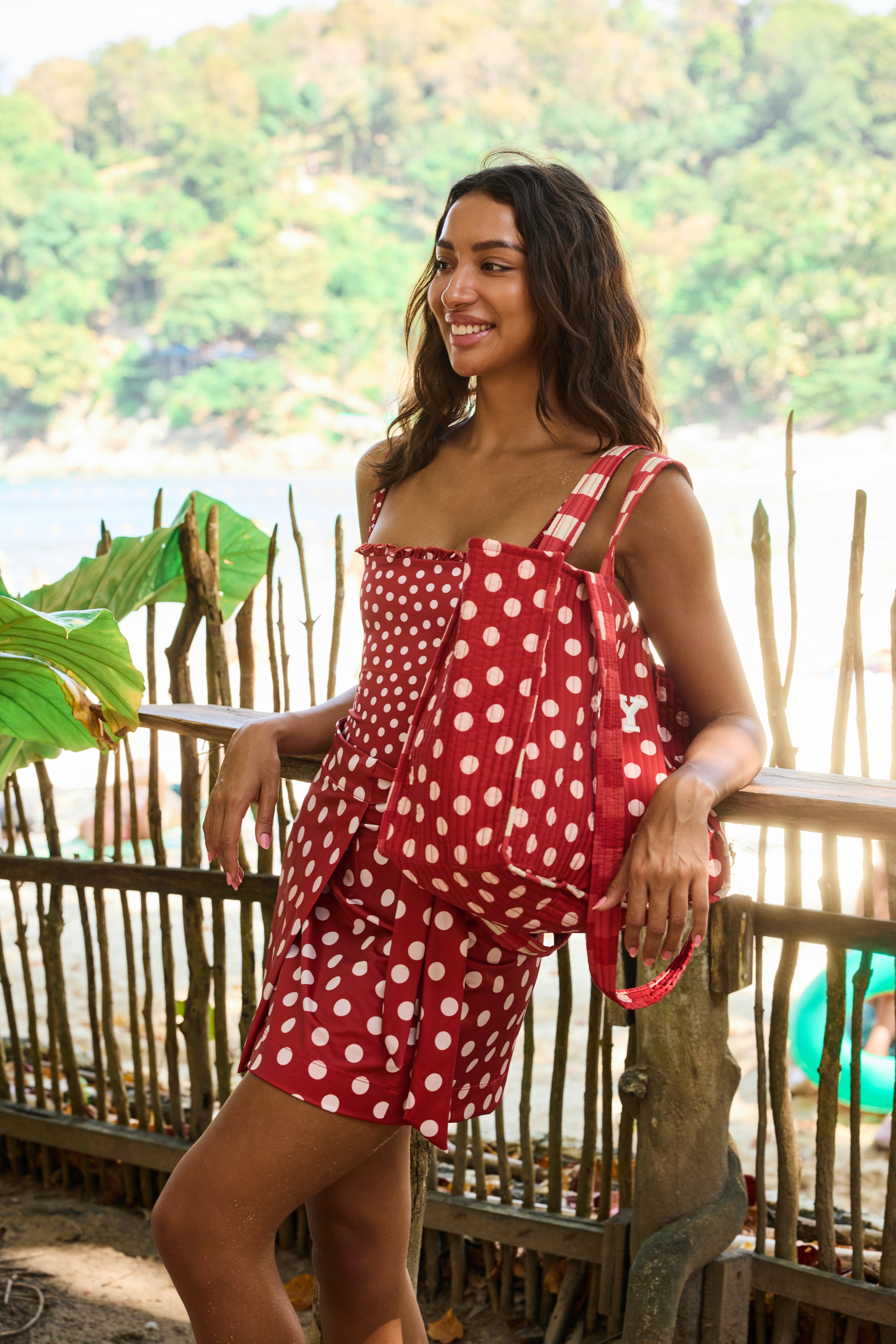 Red Polka Tote Bag
