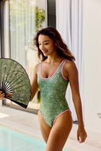 Sage Paisley Shell Swimsuit