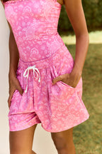 Pink Paisley High Waisted Shorts