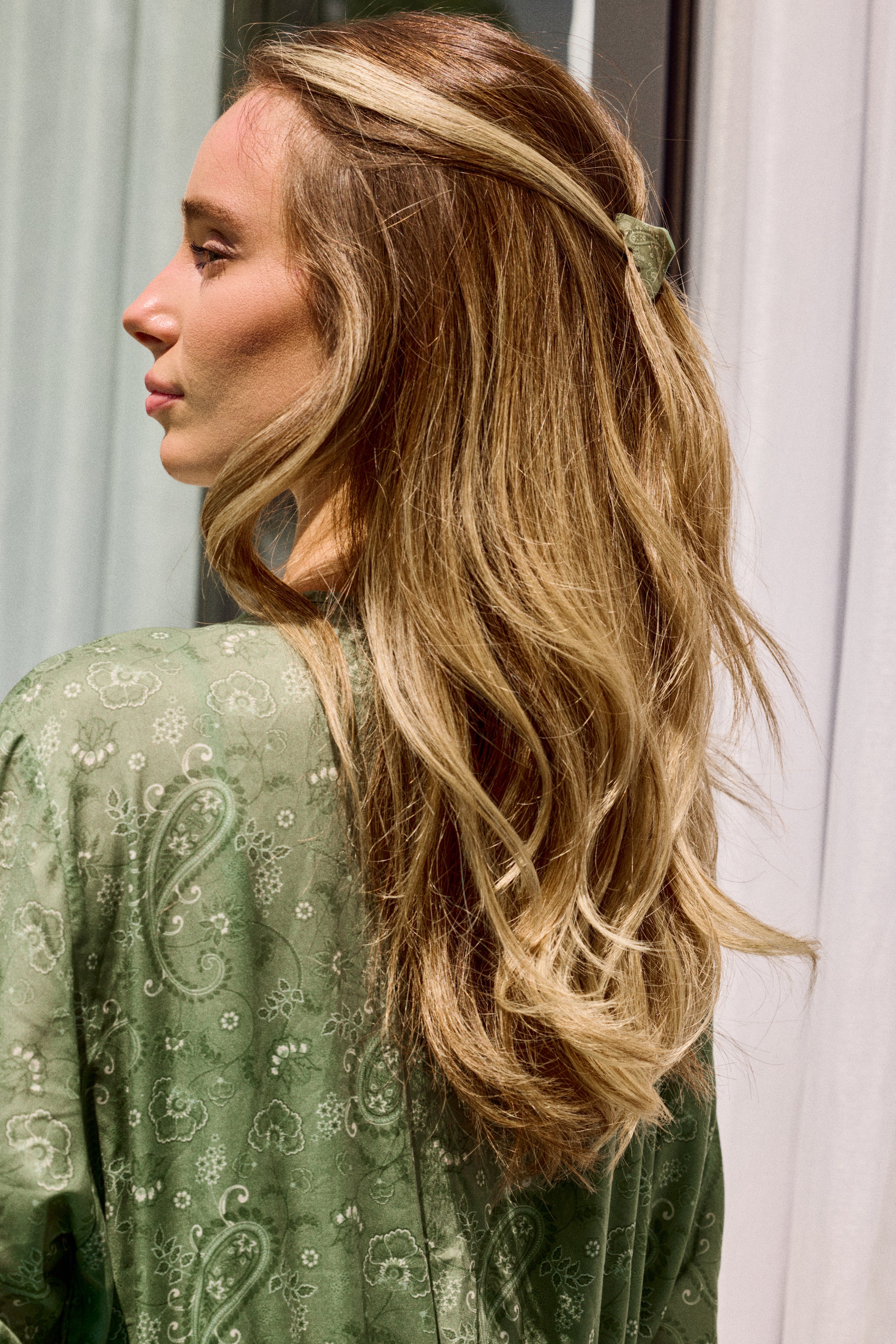 Sage Paisley Claw Clip Set