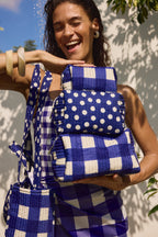 Navy Gingham Toiletry Set