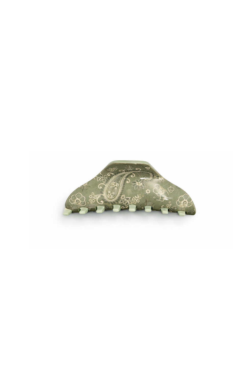 Sage Paisley Maxi Claw Clip
