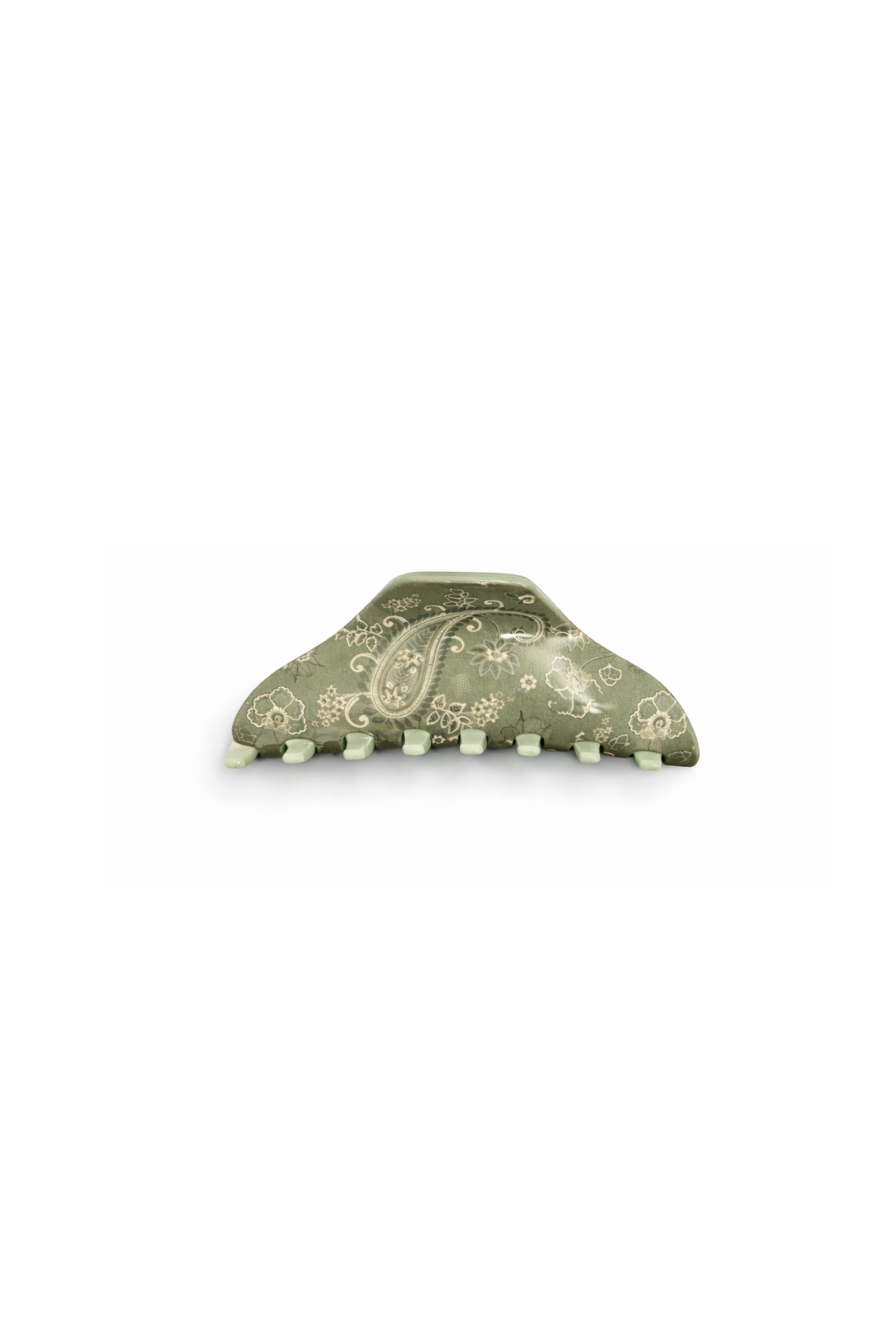 Sage Paisley Maxi Claw Clip