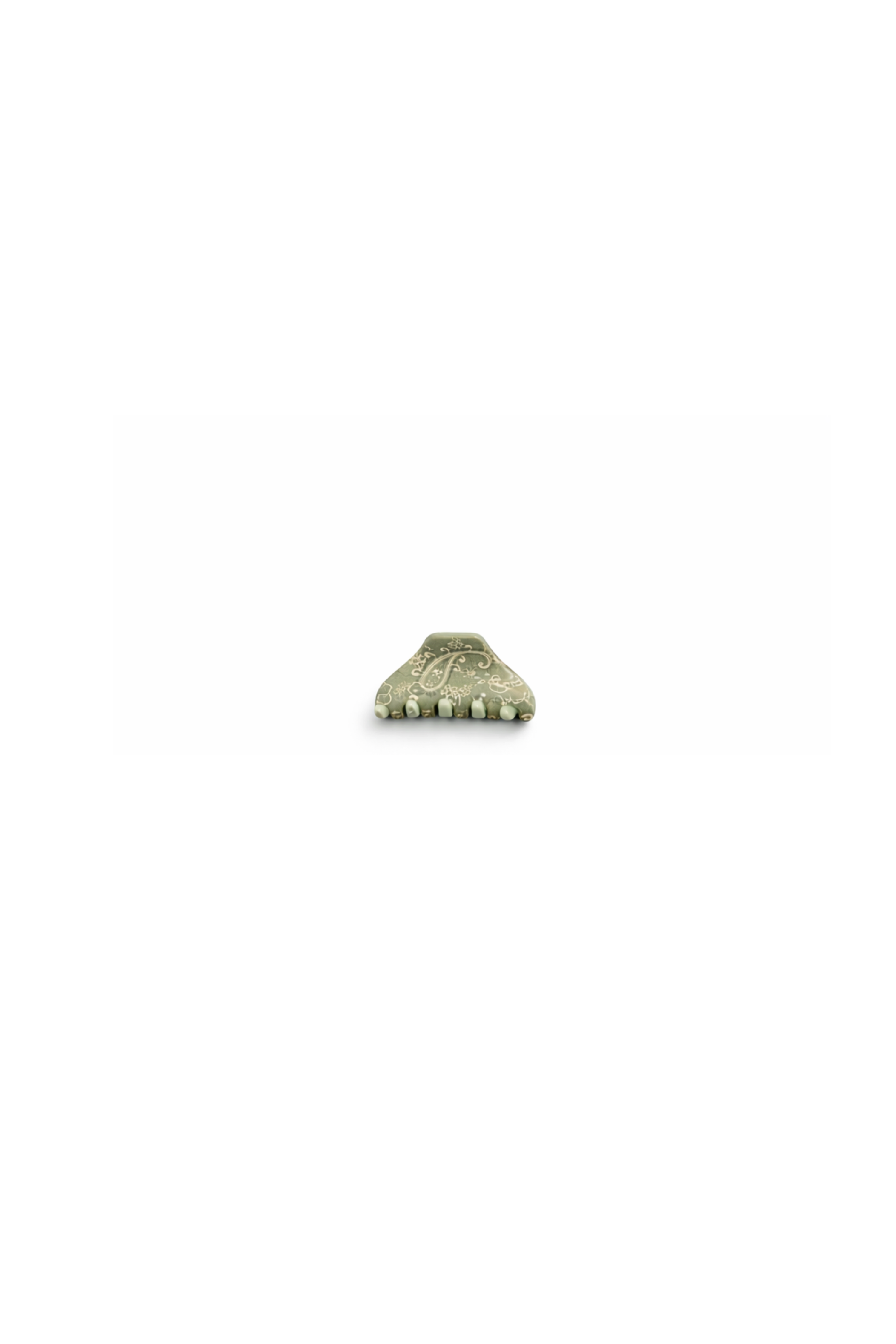 Sage Paisley Mini Claw Clip