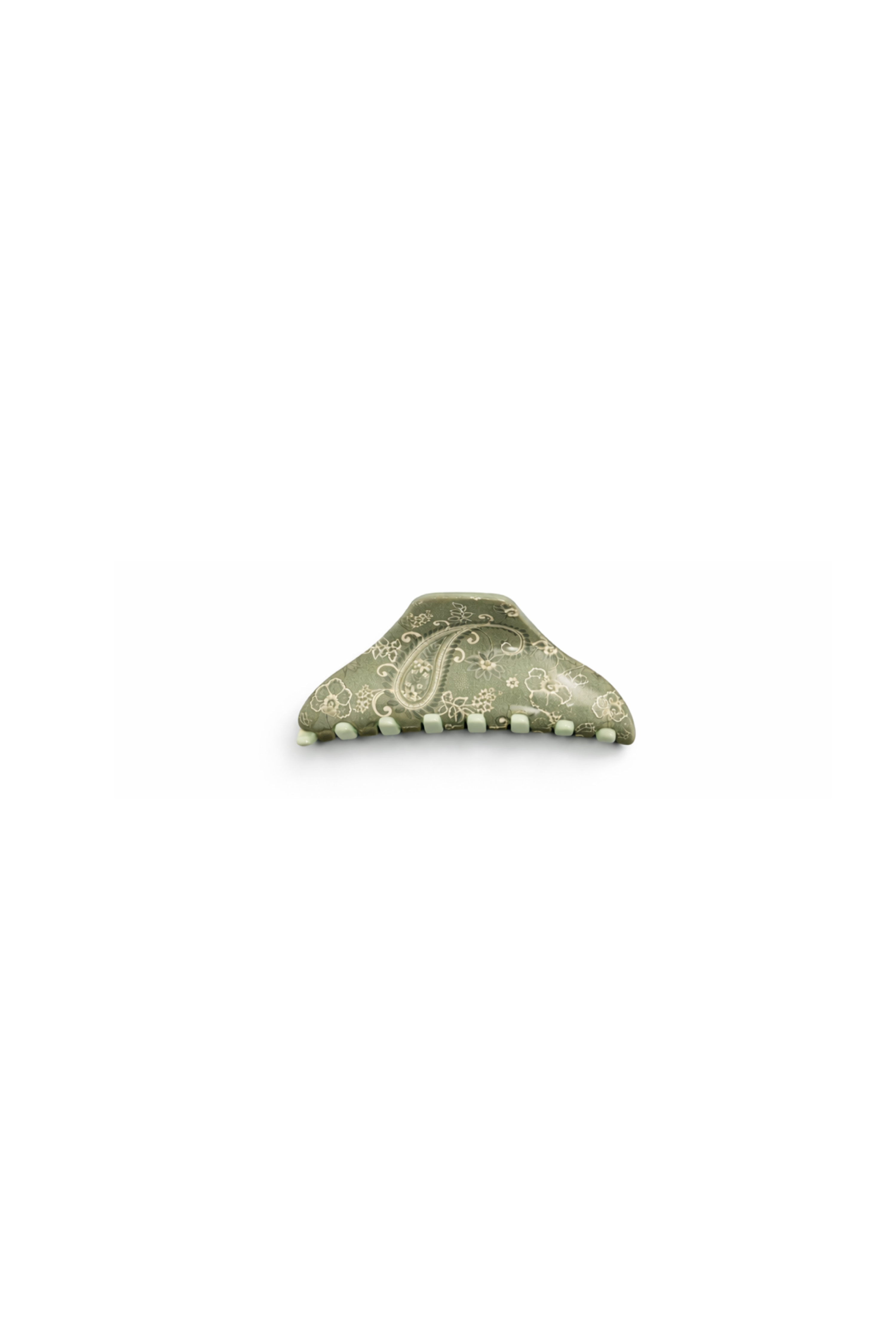 Sage Paisley Midi Claw Clip