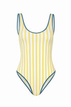 Yellow Stripe Shell Swimsuit