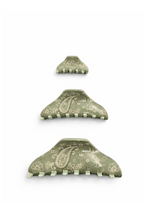 Sage Paisley Claw Clip Set