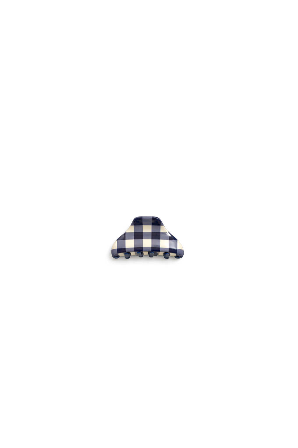 Navy Gingham Mini Claw Clip