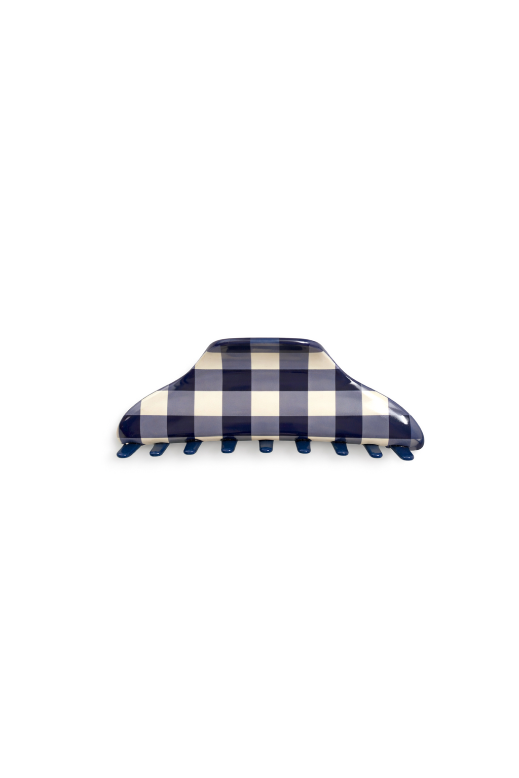 Navy Gingham Maxi Claw Clip