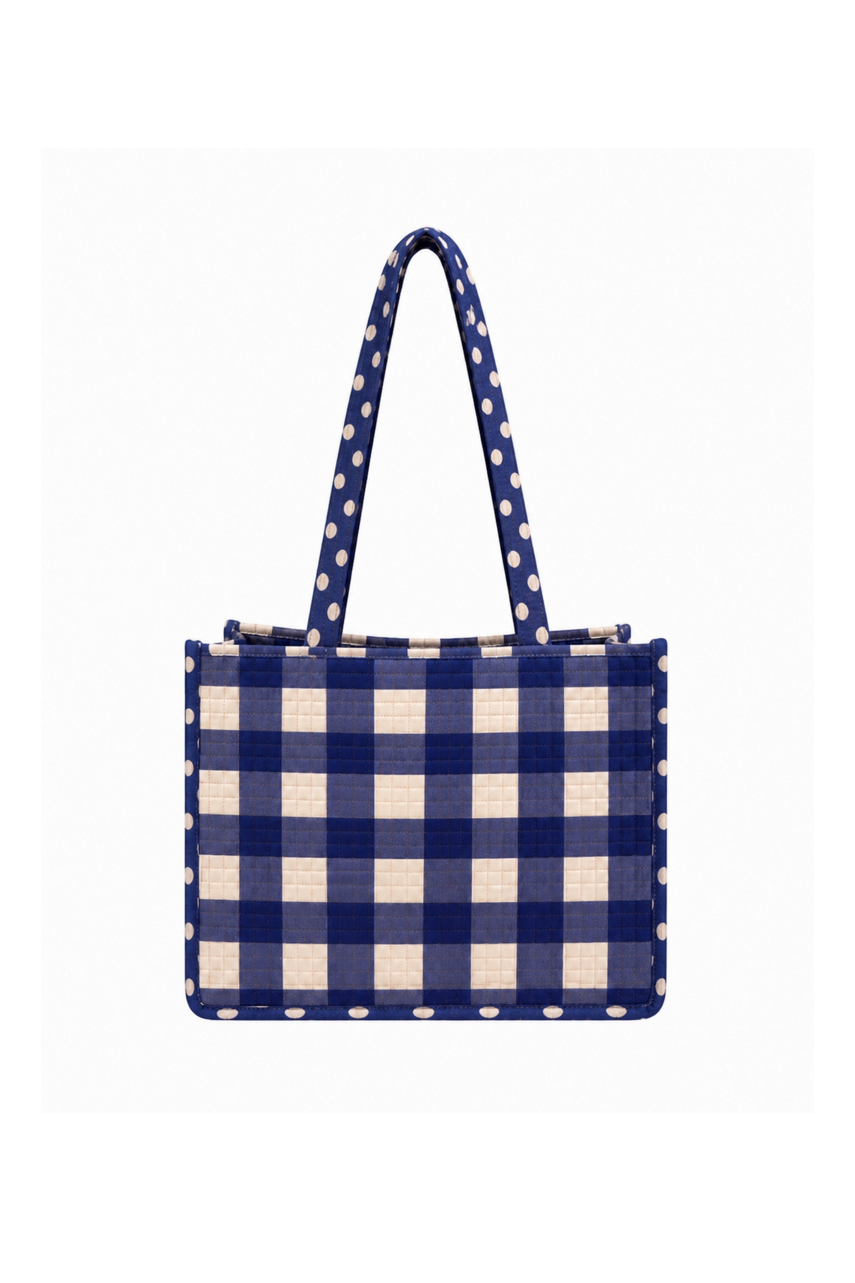 Navy Gingham Tote Bag