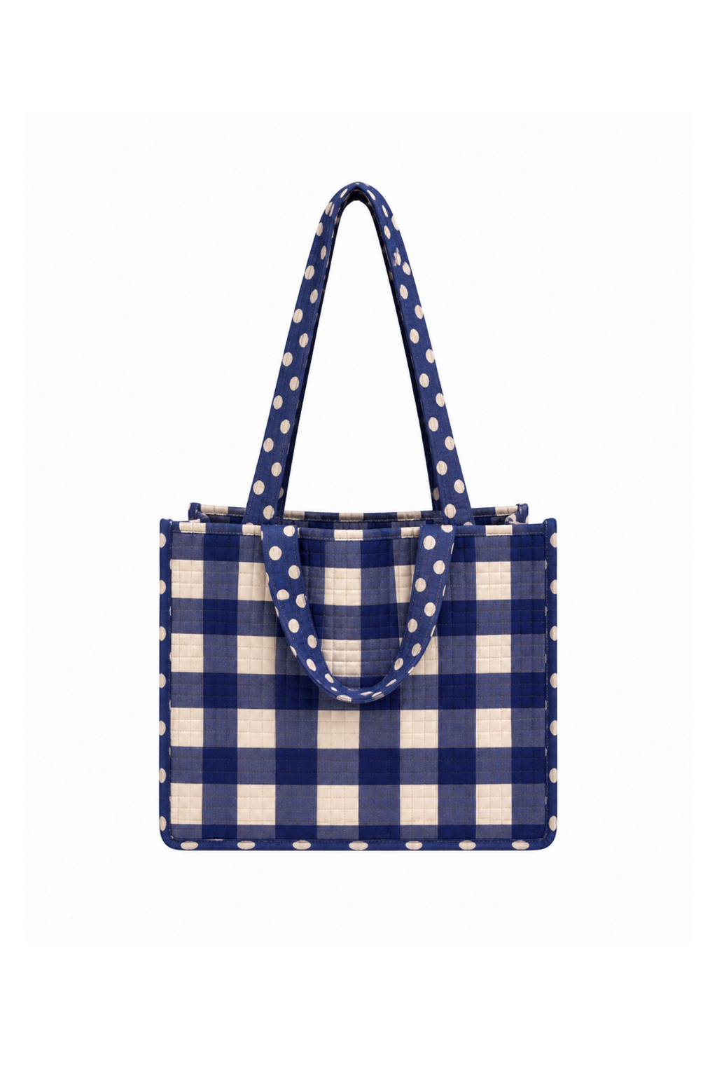 Navy Gingham Tote Bag