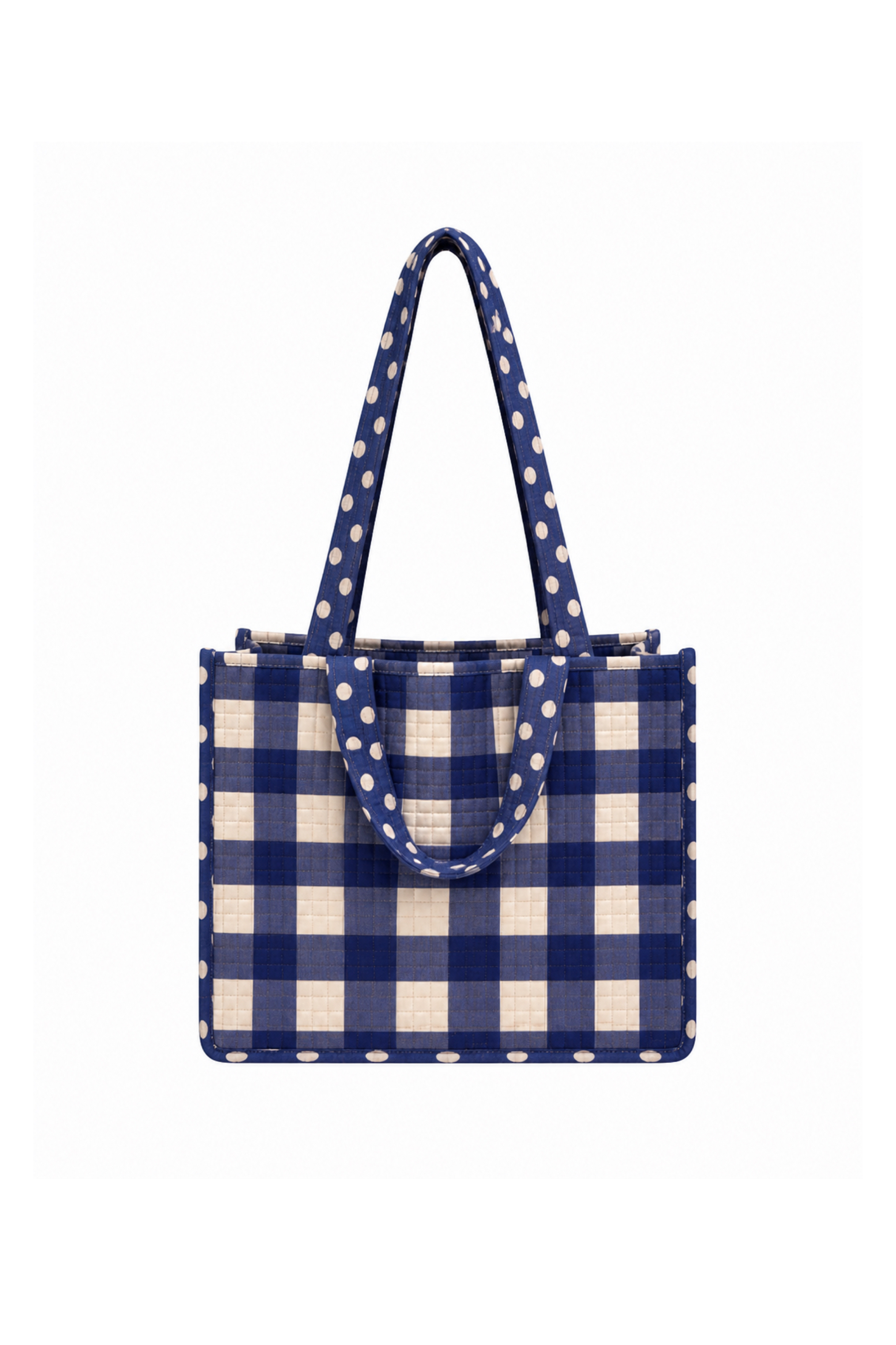 Navy Gingham Tote Bag