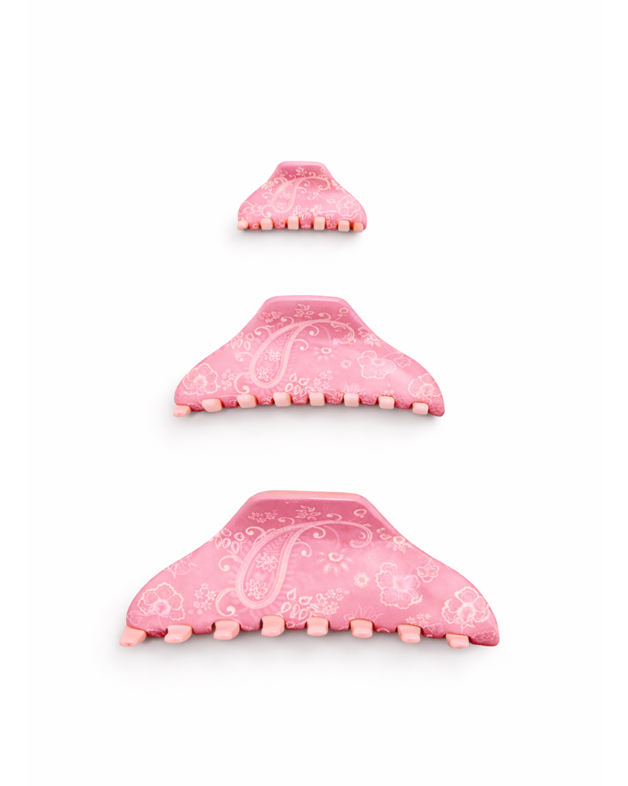 Pink Paisley Claw Clip Set