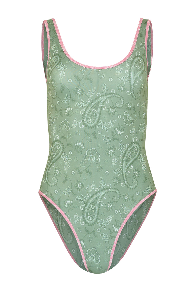 Sage Paisley Shell Swimsuit