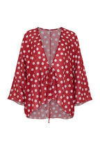 Red Polka Luna Tie Top