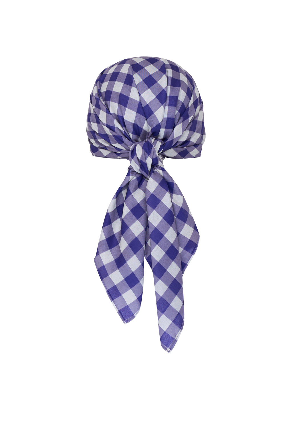 Navy Gingham Scarf
