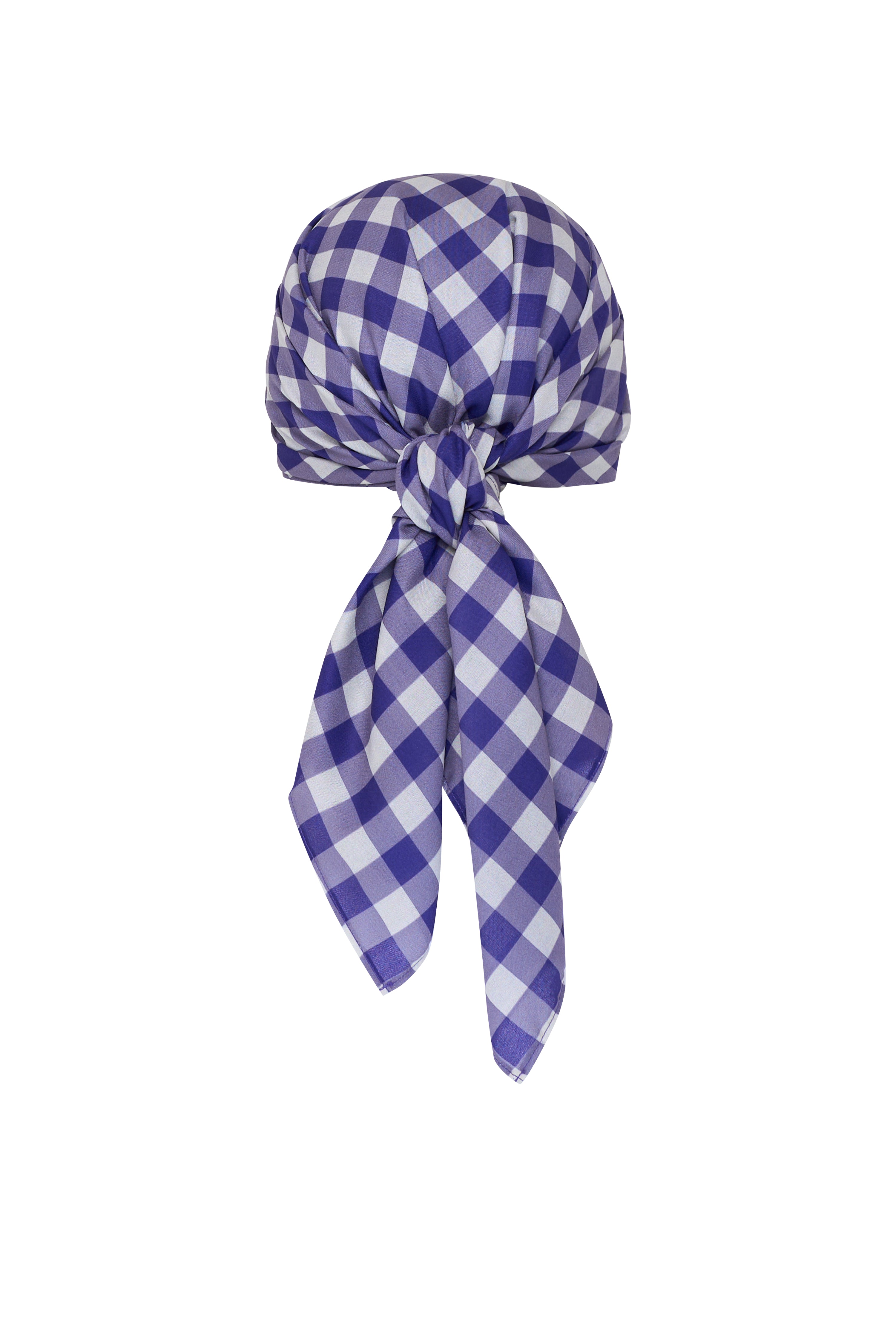 Navy Gingham Scarf