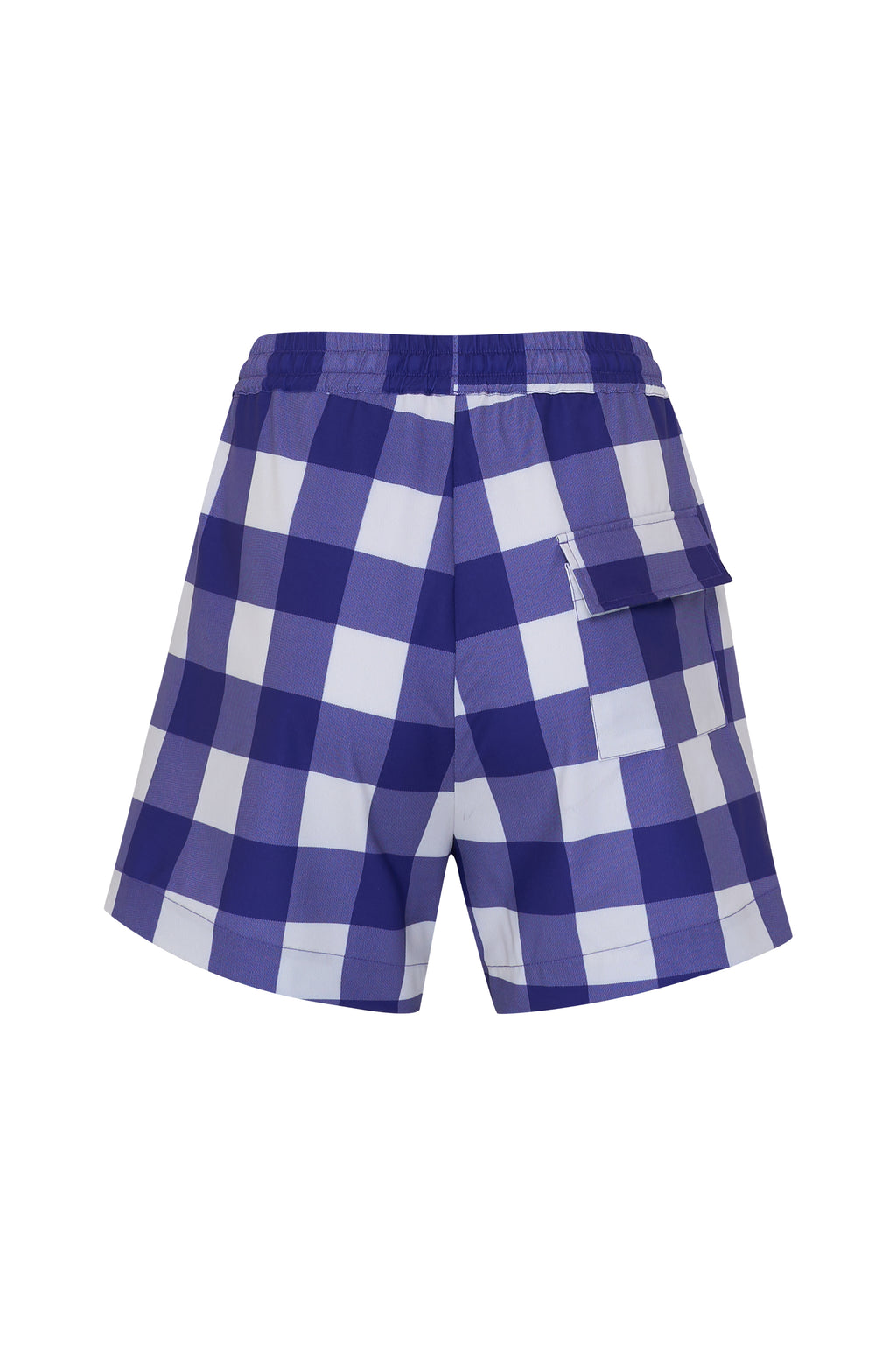 Navy Gingham High Waisted Shorts