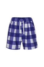 Navy Gingham High Waisted Shorts