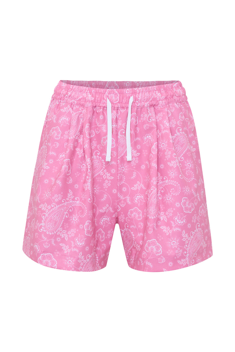Pink Paisley High Waisted Shorts