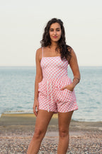 Gingham High Waisted Swim Shorts