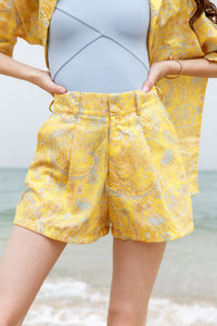 Paisley Linen Shorts