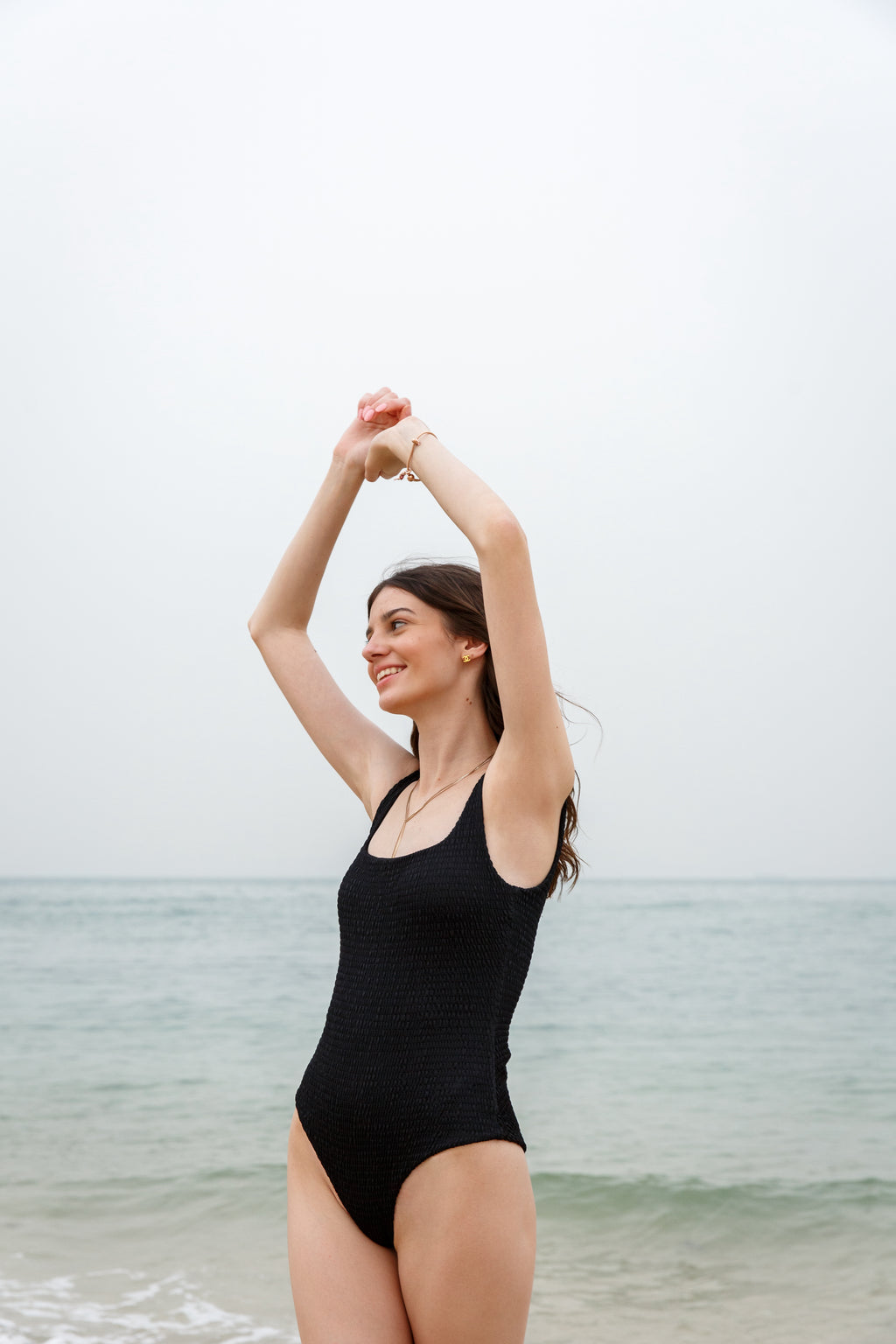 Black Ruched Mare Swimsuit